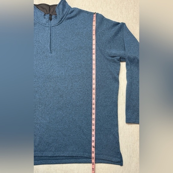 Men's Wrangler 1/4 Zip Sweater Fleece 2XL Blue Long Sleeve Fall Winter Outerwear - Picture 4 of 7